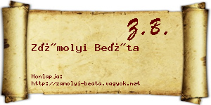 Zámolyi Beáta névjegykártya