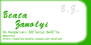 beata zamolyi business card